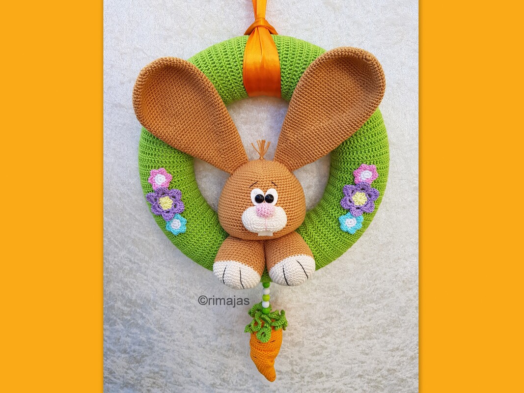 Häkelanleitung - Türkranz - Hase