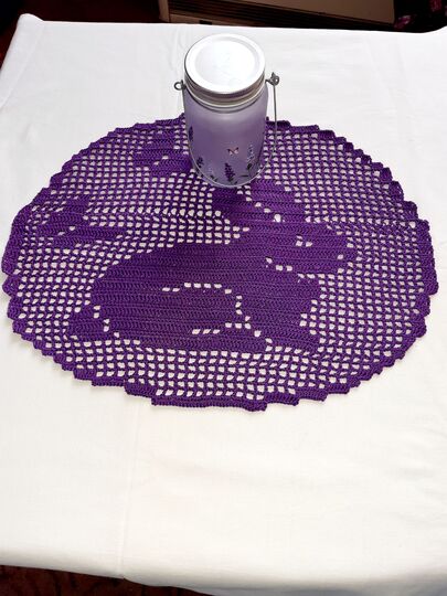 Tischdecke Frühling Hase und Schmetterling