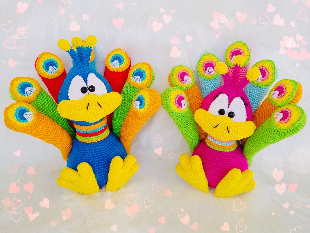 Paradiesvogel Pfau - Häkelanleitung von Diana´s kleiner Häkelshop