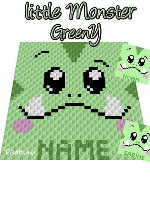 Häkelmuster * liTTle Monster - mit NAME personalisiert * Grafik für C2C &amp; FM