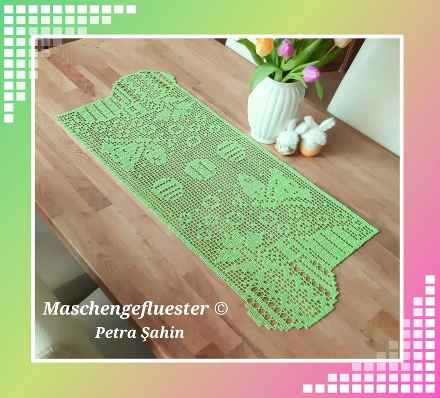 Tischläufer "Ostereier auf der grünen Wiese"