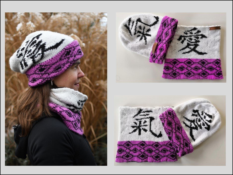 *SPAR-SET* Strickanleitung Beanie + Loop "Love & Energy" in Double Face