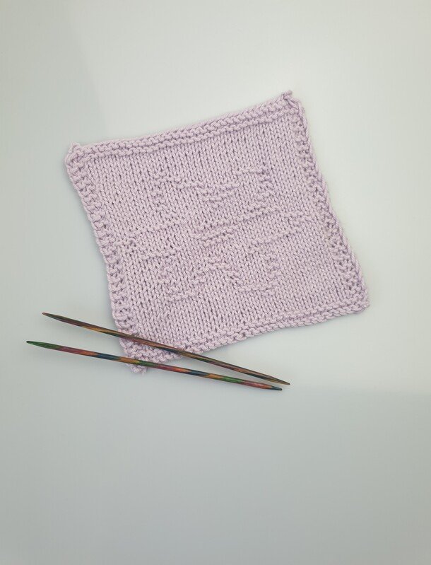 Strick Anleitung für Quadrat Blume - Bild 3