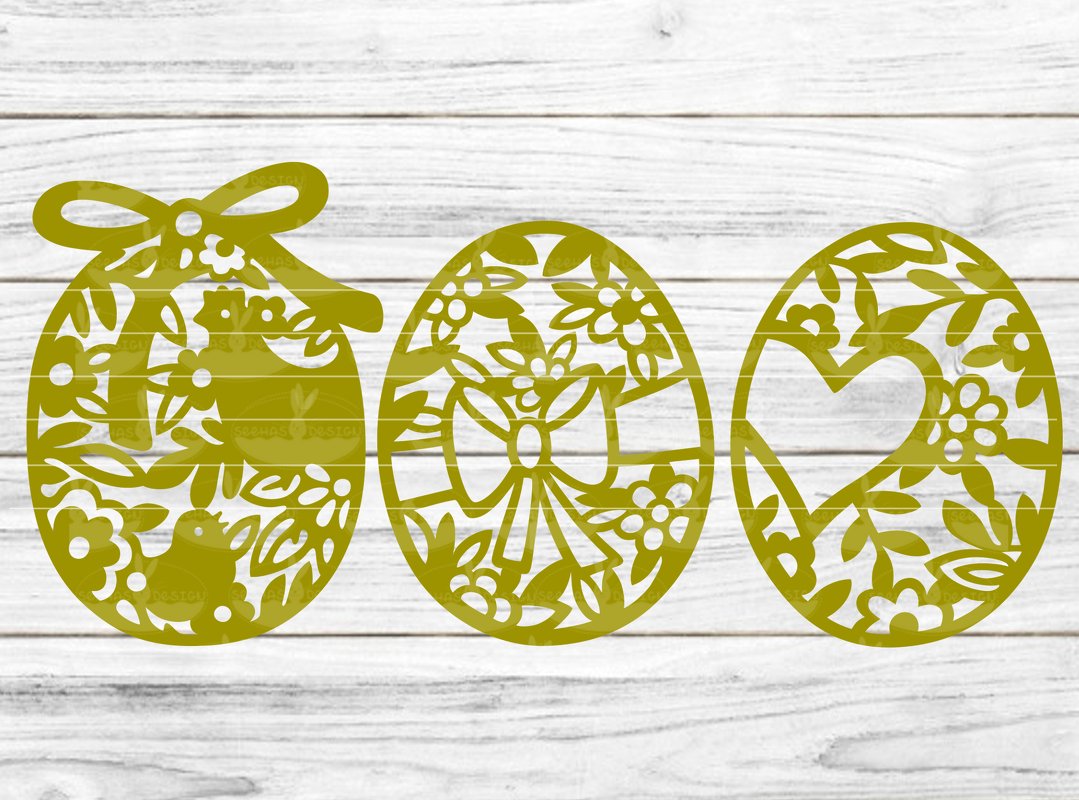 Ostereier Deko Plotterdatei SVG DXF FCM - Bild 2