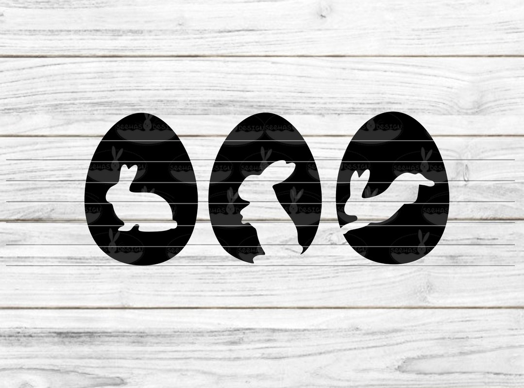 Ostereier mit Hasen Plotterdatei SVG DXF FCM