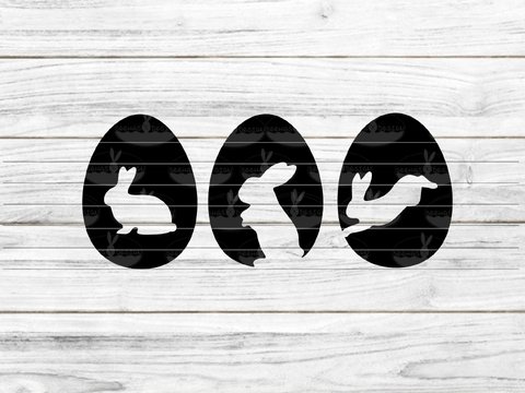 Ostereier mit Hasen Plotterdatei SVG DXF