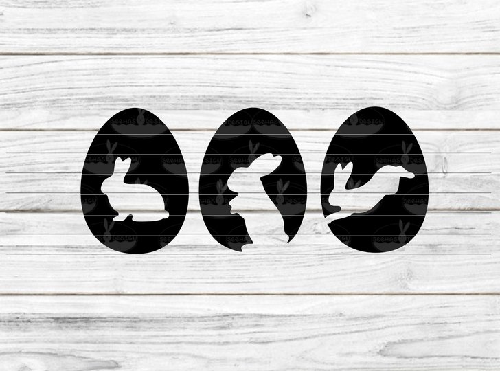Ostereier mit Hasen Plotterdatei SVG DXF