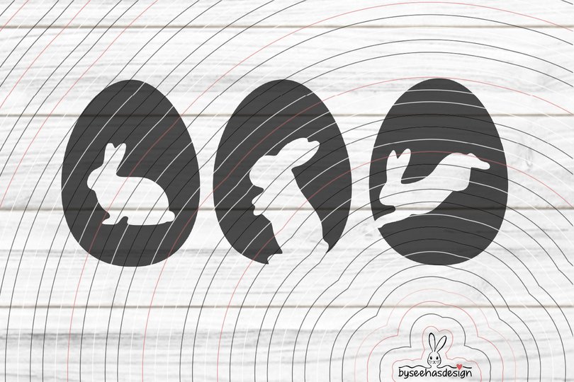 Ostereier mit Hasen Plotterdatei SVG DXF