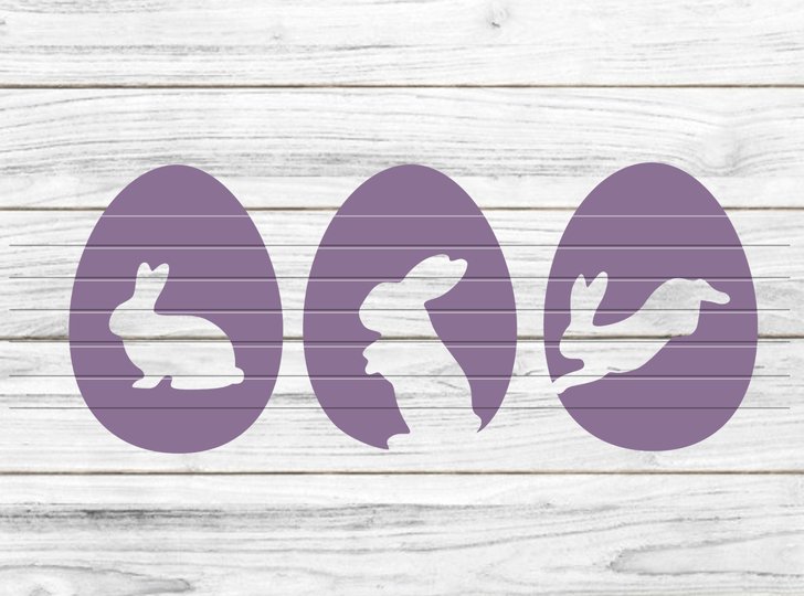 Ostereier mit Hasen Plotterdatei SVG DXF