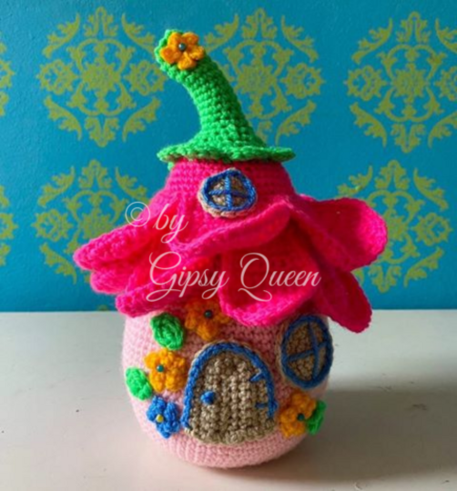 Häkelanleitung Blumenhaus Türstopper