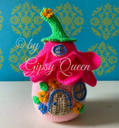 Häkelanleitung Blumenhaus Türstopper