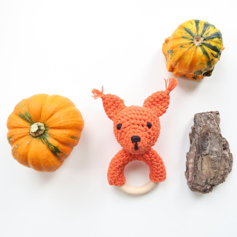 Häkelanleitung - Eichhörnchen Beißring & Rassel - Bild 4