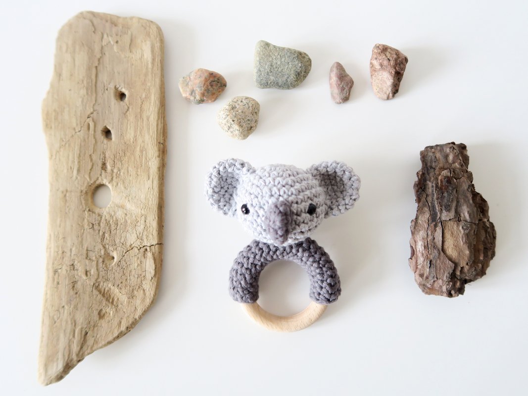 Häkelanleitung - Koala Beißring &amp; Rassel