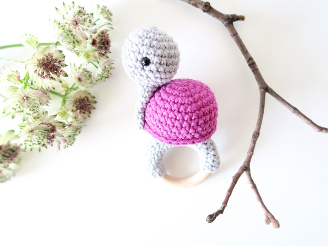 Häkelanleitung - Schildkröte Beißring &amp; Rassel