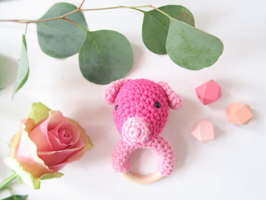 Häkelanleitung - Schwein Beißring & Rassel - Bild 2