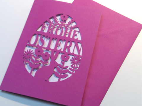 Karte Frohe Ostern Plotterdatei SVG DXF FCM