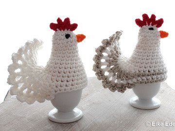 Egg Cosy Hens “Retro” / Crochet Pattern