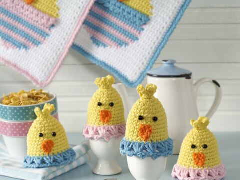 Topflappen und Eierwärmer zu Ostern