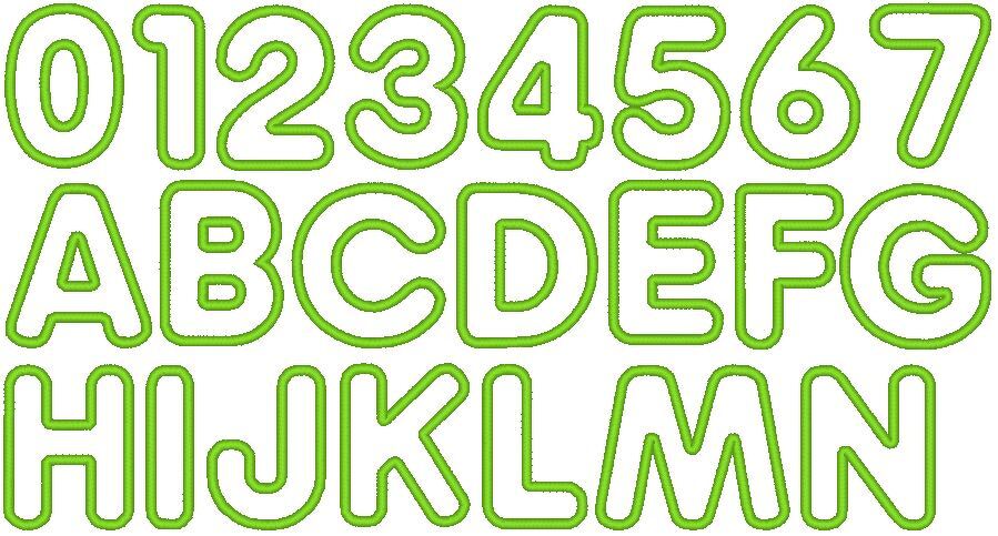 8cm Buchstaben und Zahlen Stickdatei Alphabet Zahl
