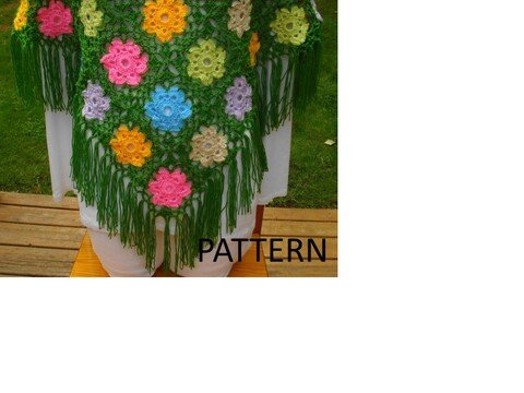 Pattern Wild Flower Poncho - PW-107