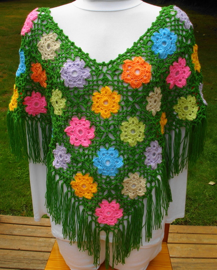 Pattern Wild Flower Poncho - PW-107