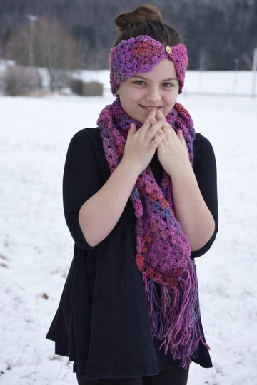 - IDA - Schal und Stirnband Set an jedes Garn und jede Größe anzupassen, von 38 cm - 65 cm Kopfumfang, Häkelanleitung 214