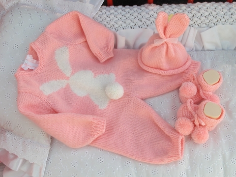 Strickanleitung Baby Set 3-teilig Gr.50/52 für Reborn und Baby