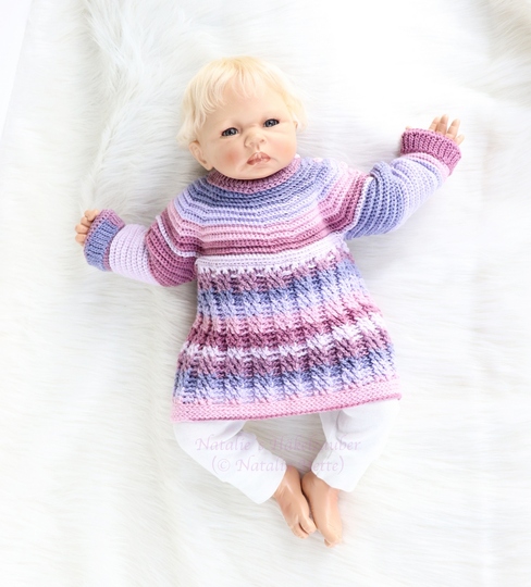 Baby & children's sweater “Elina”, size: 0 m - 5 y. (round shoulder yoke)