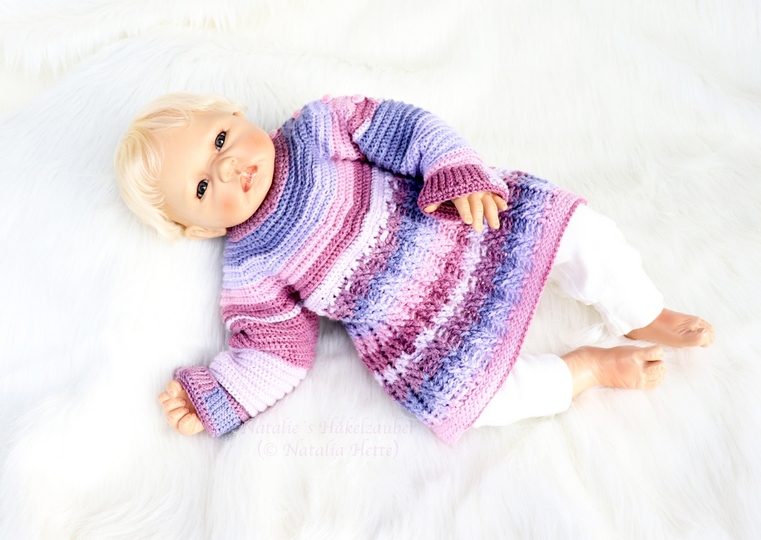 Baby & children's sweater “Elina”, size: 0 m - 5 y. (round shoulder yoke)