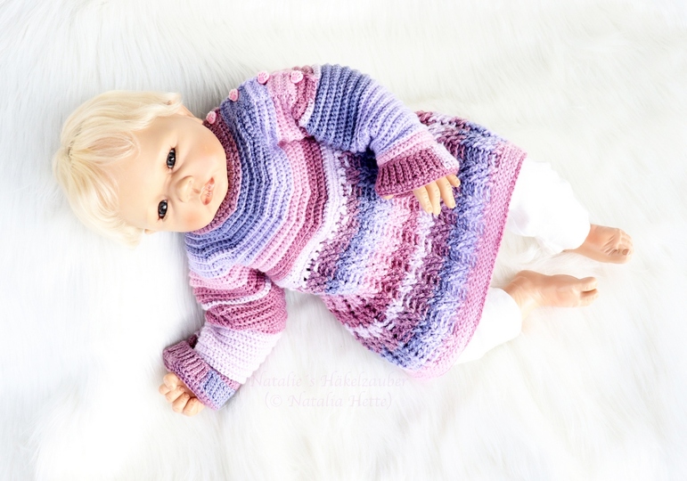 Baby & children's sweater “Elina”, size: 0 m - 5 y. (round shoulder yoke)