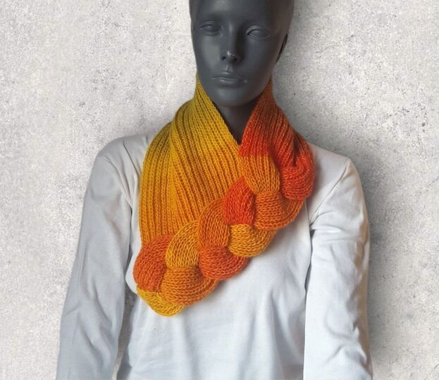 Strickanleitung Loop, Schalkragen, Kragenschal, Neckwarmer mit Zopf #275