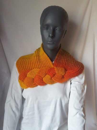 Strickanleitung Loop, Schalkragen, Kragenschal, Neckwarmer mit Zopf #275