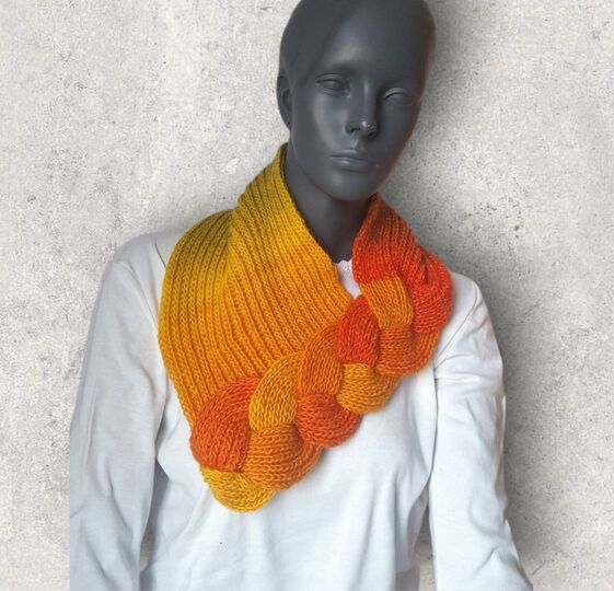 Strickanleitung Loop, Schalkragen, Kragenschal, Neckwarmer mit Zopf #275