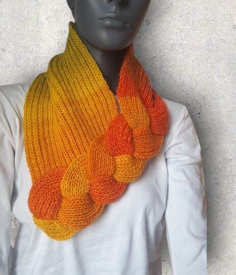 Strickanleitung Loop, Schalkragen, Kragenschal, Neckwarmer mit Zopf #275