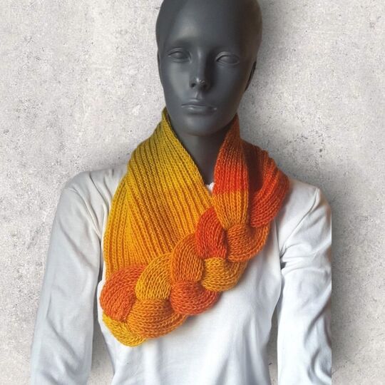 Strickanleitung Loop, Schalkragen, Kragenschal, Neckwarmer mit Zopf #275