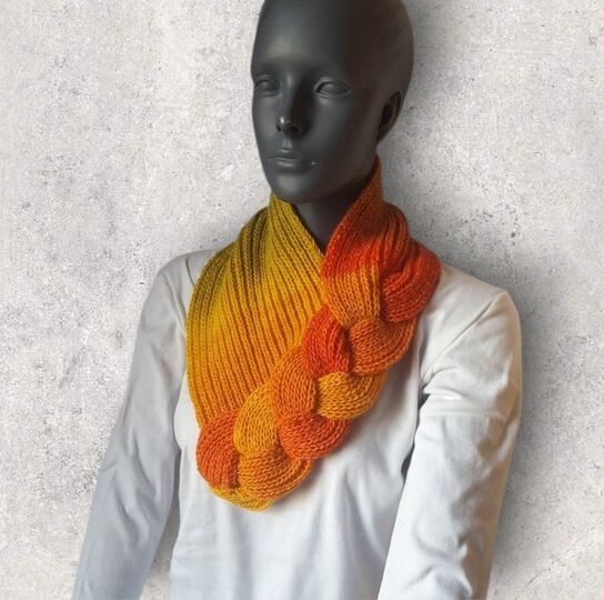 Strickanleitung Loop, Schalkragen, Kragenschal, Neckwarmer mit Zopf #275