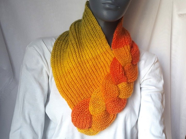 Strickanleitung Loop, Schalkragen, Kragenschal, Neckwarmer mit Zopf #275