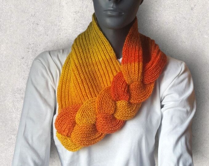 Strickanleitung Loop, Schalkragen, Kragenschal, Neckwarmer mit Zopf #275