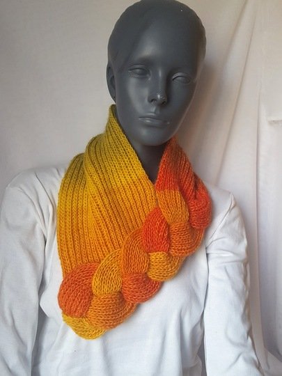 Strickanleitung Loop, Schalkragen, Kragenschal, Neckwarmer mit Zopf #275