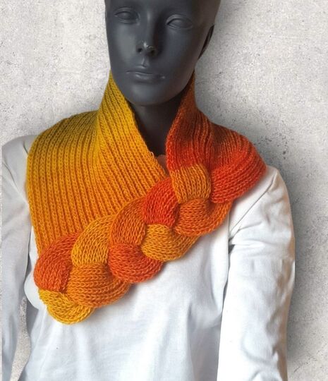 Strickanleitung Loop, Schalkragen, Kragenschal, Neckwarmer mit Zopf #275