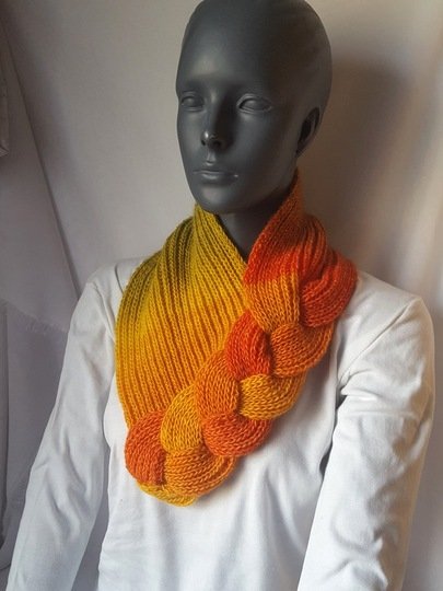 Strickanleitung Loop, Schalkragen, Kragenschal, Neckwarmer mit Zopf #275