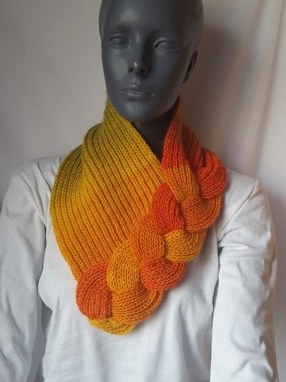 Strickanleitung Loop, Schalkragen, Kragenschal, Neckwarmer mit Zopf #275