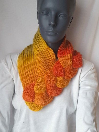 Strickanleitung Loop, Schalkragen, Kragenschal, Neckwarmer mit Zopf #275