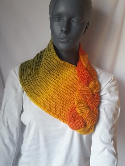 Strickanleitung Loop, Schalkragen, Kragenschal, Neckwarmer mit Zopf #275