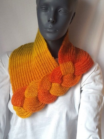 Strickanleitung Loop, Schalkragen, Kragenschal, Neckwarmer mit Zopf #275