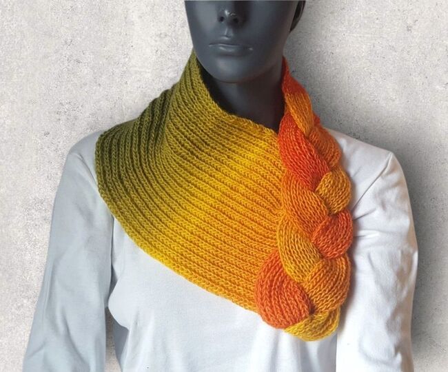 Strickanleitung Loop, Schalkragen, Kragenschal, Neckwarmer mit Zopf #275