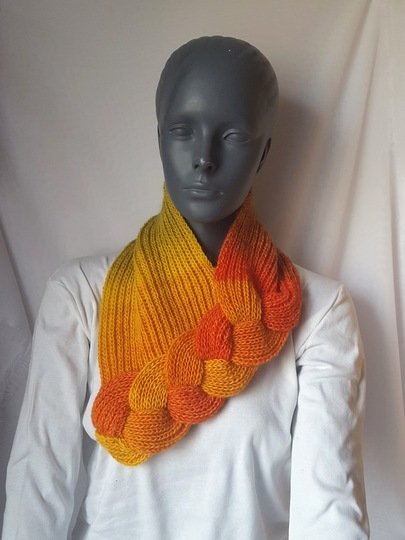 Strickanleitung Loop, Schalkragen, Kragenschal, Neckwarmer mit Zopf #275