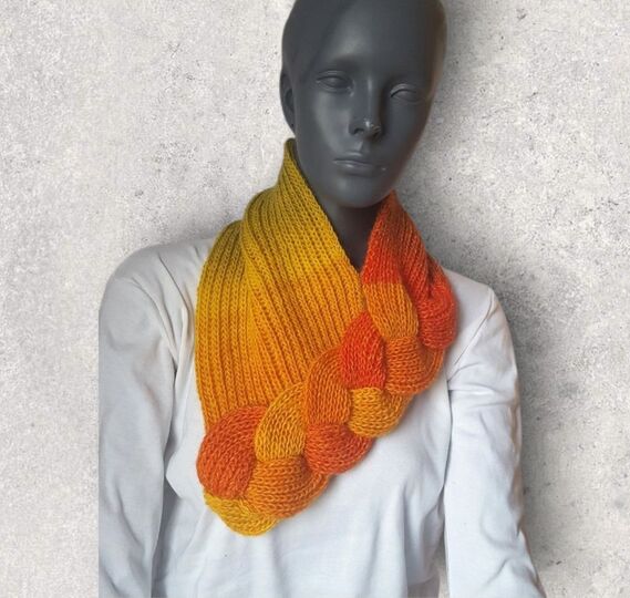 Strickanleitung Loop, Schalkragen, Kragenschal, Neckwarmer mit Zopf #275