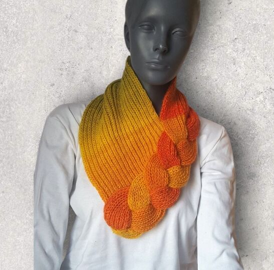 Strickanleitung Loop, Schalkragen, Kragenschal, Neckwarmer mit Zopf #275