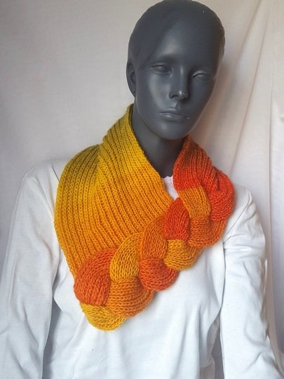 Strickanleitung Loop, Schalkragen, Kragenschal, Neckwarmer mit Zopf #275